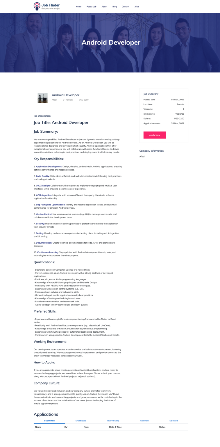 Job detail
