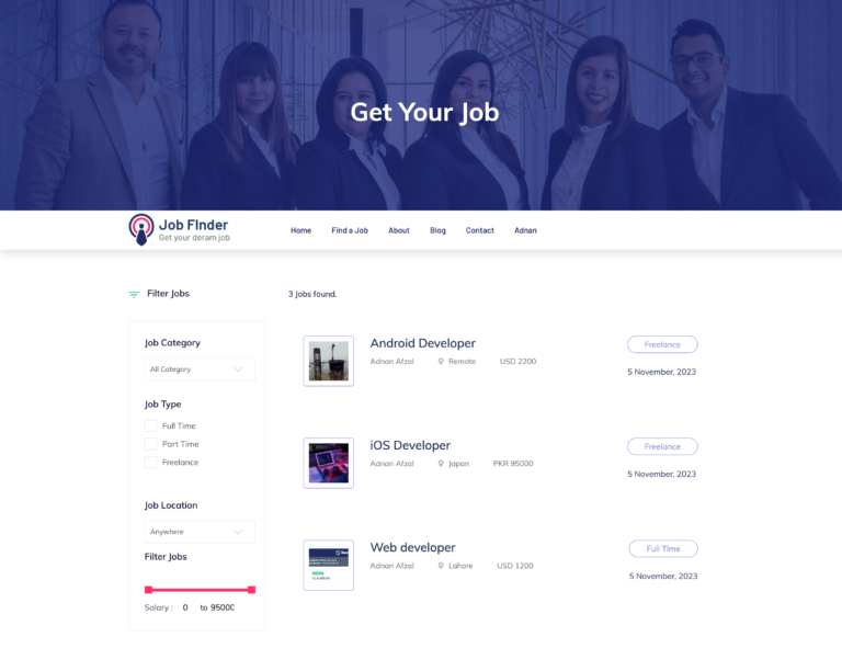 Job listing