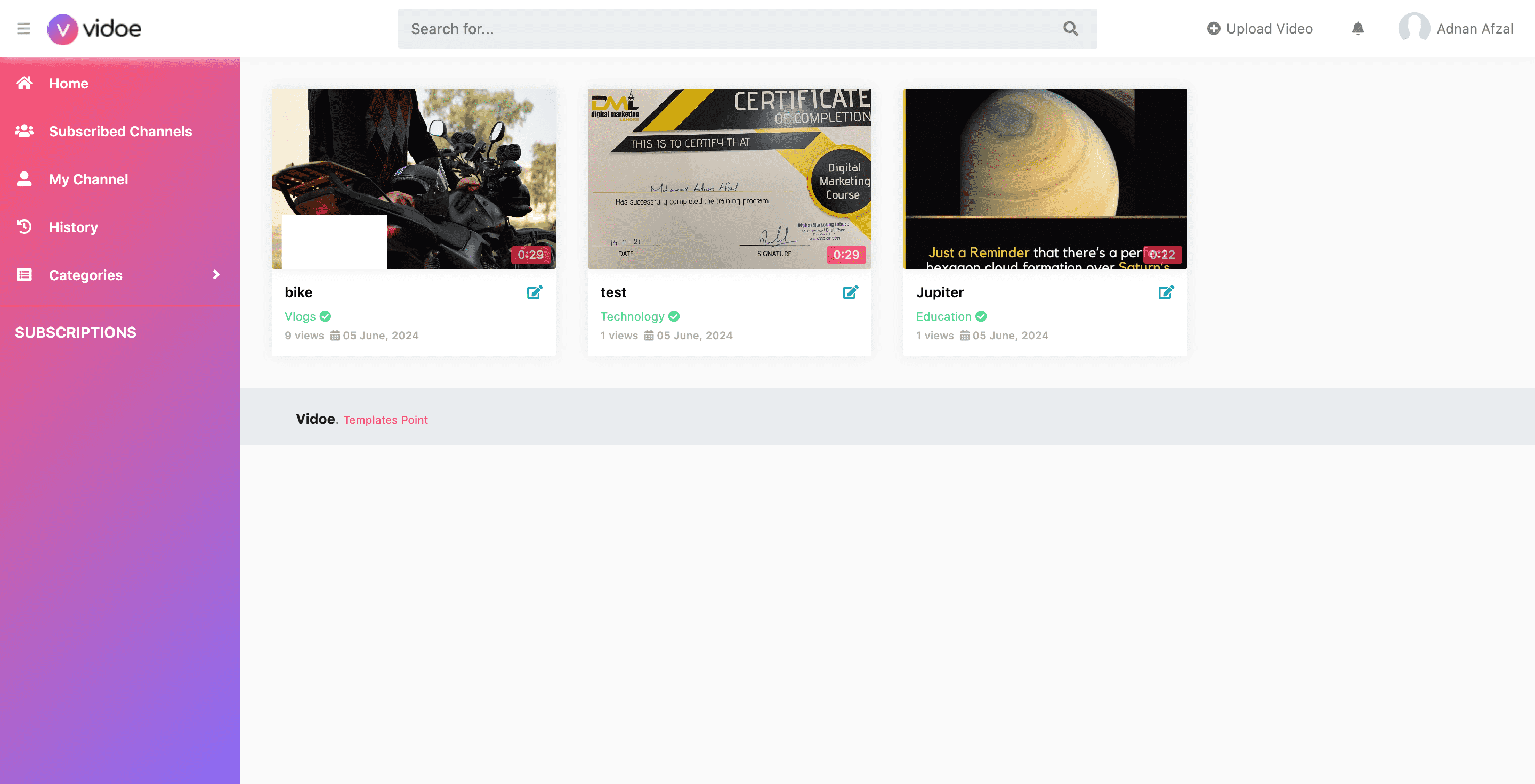 Manage your videos
