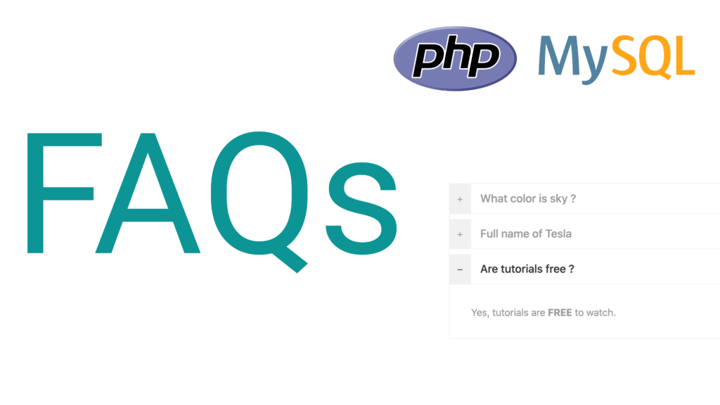 Dynamic FAQ - PHP and MySQL
