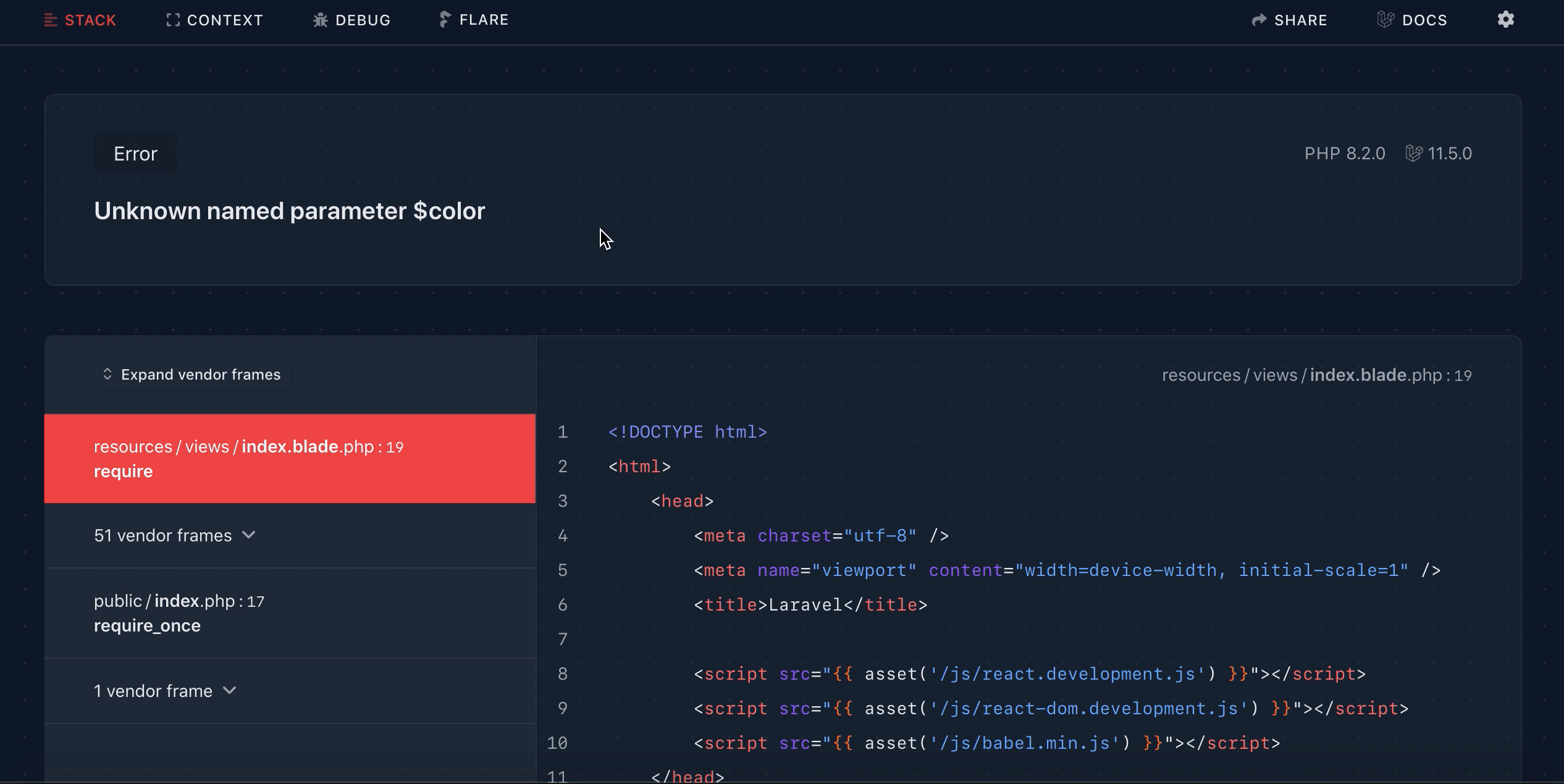 Use React JS styles in Laravel blade template