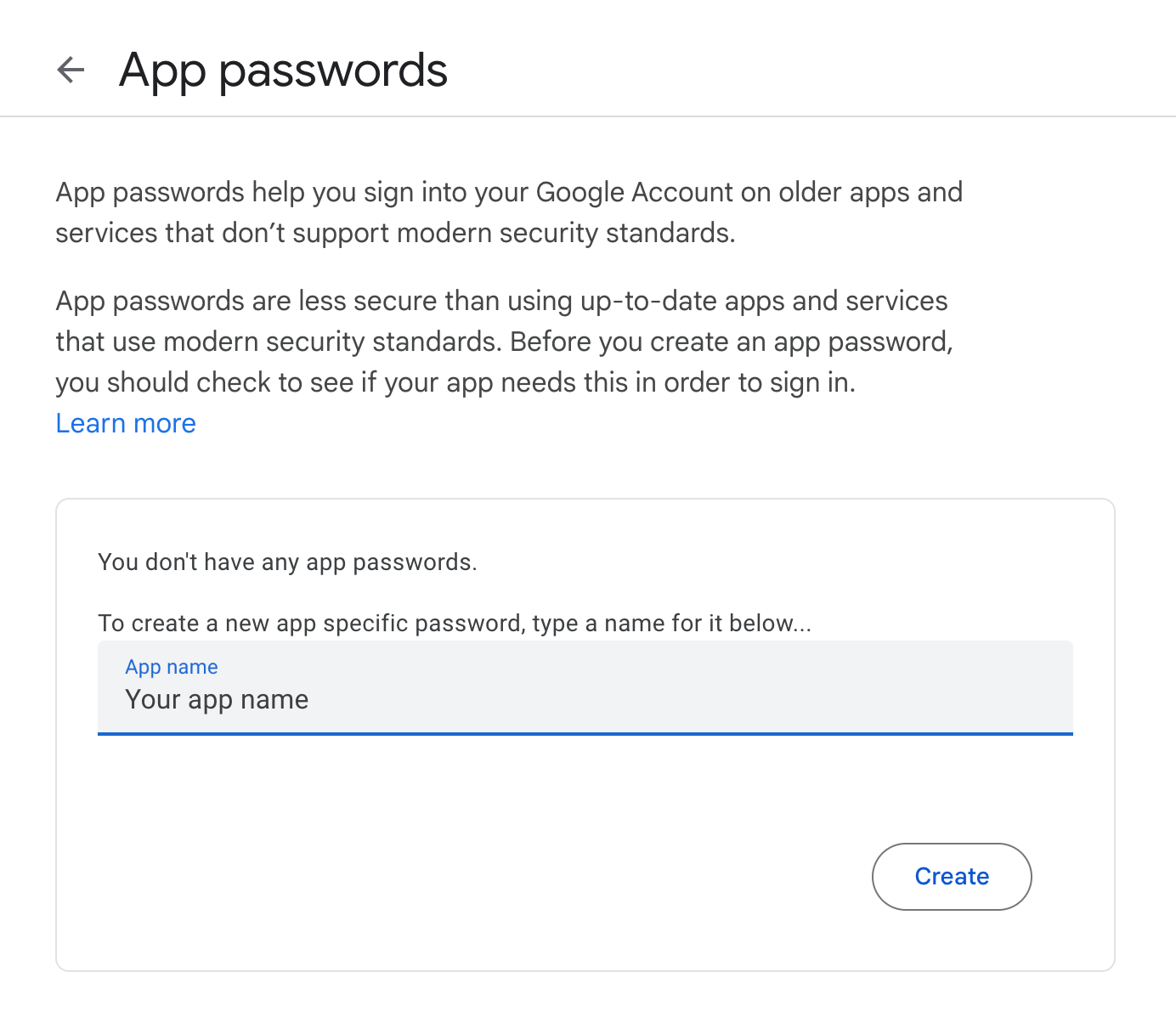 App passwords