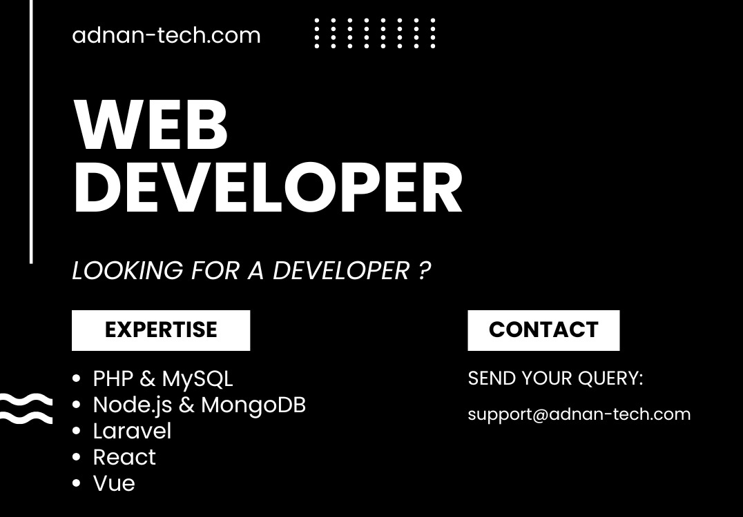 Looking for a web developer ?