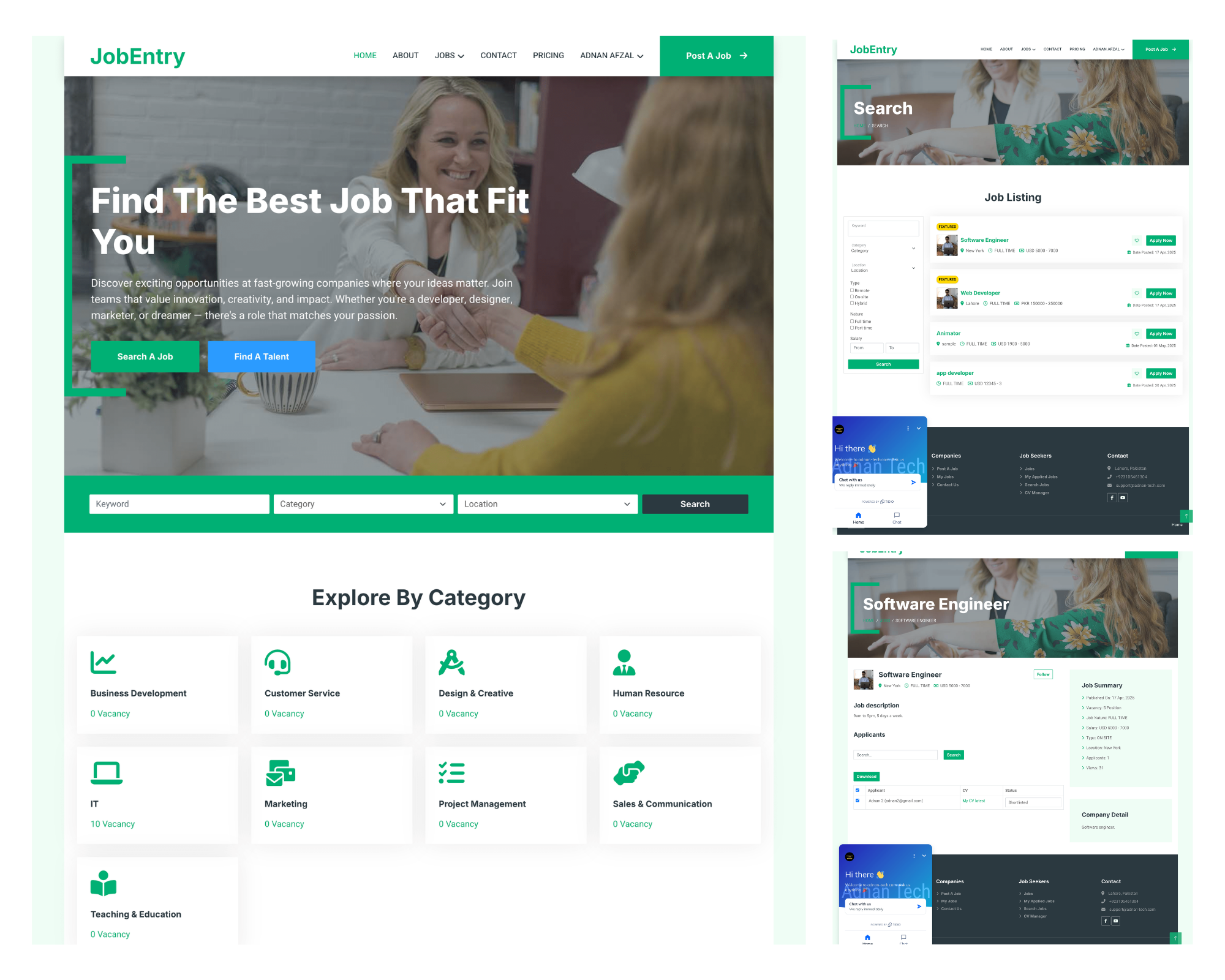 SAAS application Job Entry in React and Laravel